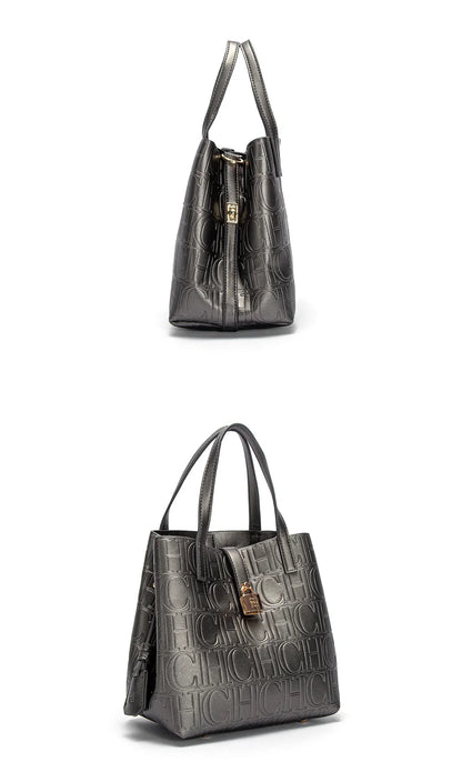 CHCH Women's Tote Bag - New Steel Embossed Handheld Bun Shopping Bag for Mothers
