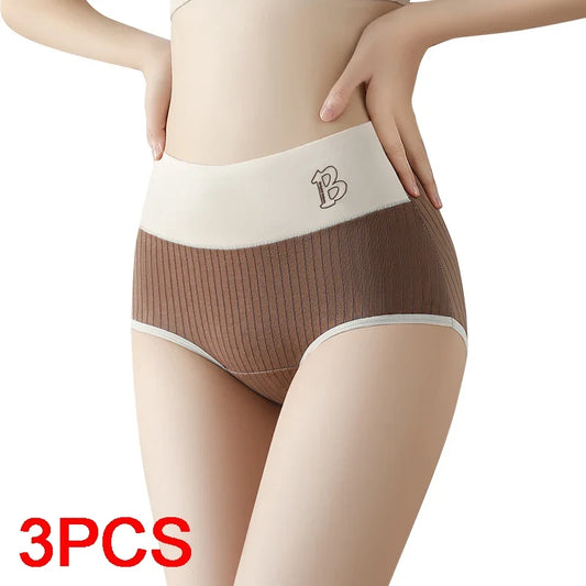 Women's Cotton Briefs - High-Waisted Belly Control Sports Panties Set for Women