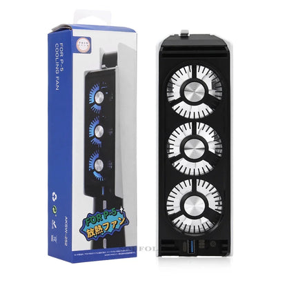 Upgraded PS5 Cooling Fan – Quiet USB 3.0 Hub with LED Light for Disc & Digital Edition Console Accessories