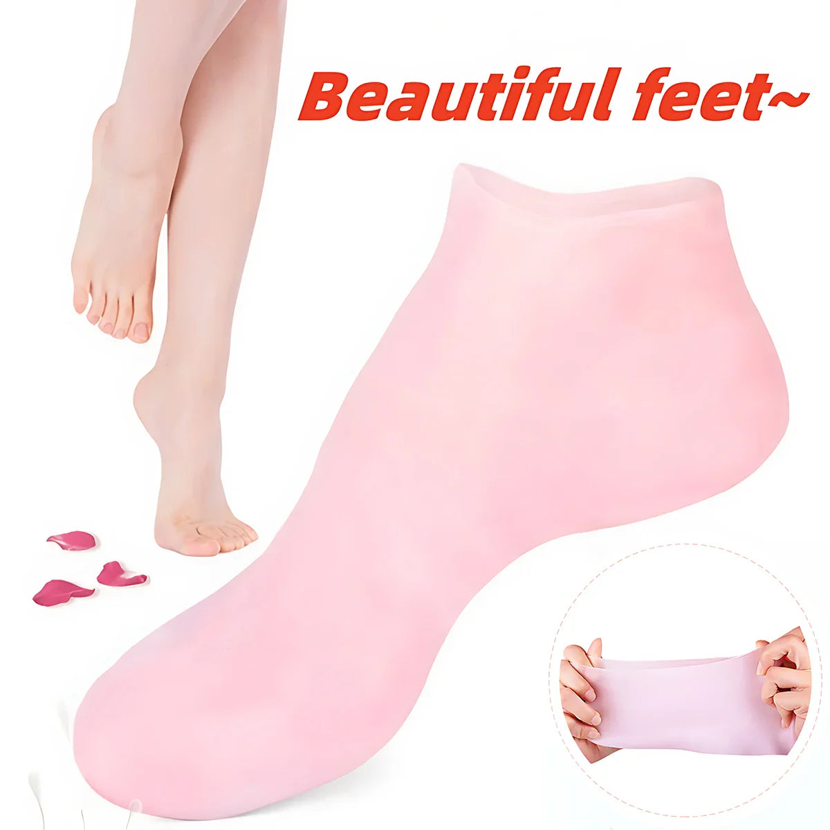 Exfoliating & Moisturizing Foot Socks – Silicone Socks for Dry, Cracked Skin, Plantar Protection & Elastic Skin Care