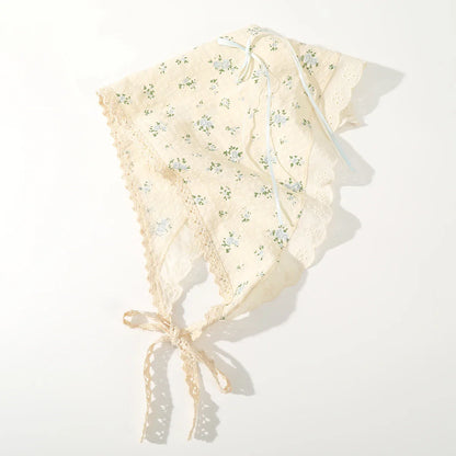 Fabric Printing Triangle Scarf — Flower Turban Bandana Headband for Women Retro Hair Accessories