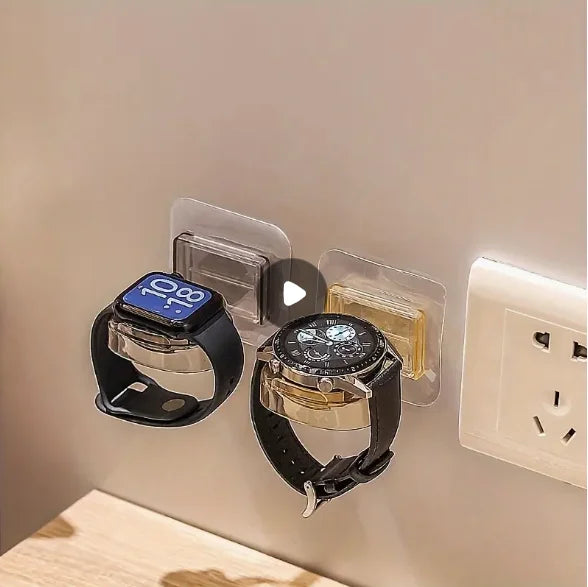 Wall-Mounted Watch & Jewelry Storage Rack – No-Drill Apple Watch Stand for Bedroom Organization & Household Display