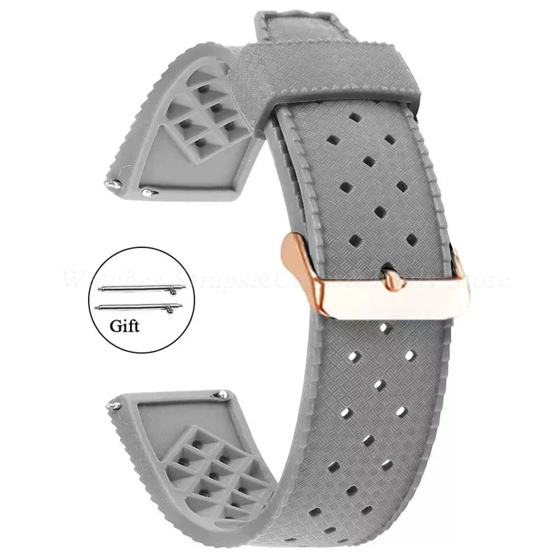 Premium Tropic Silicone Watch Strap – 20mm & 22mm Quick Release Waterproof Rubber Bracelet for Seiko, Oris & Omega
