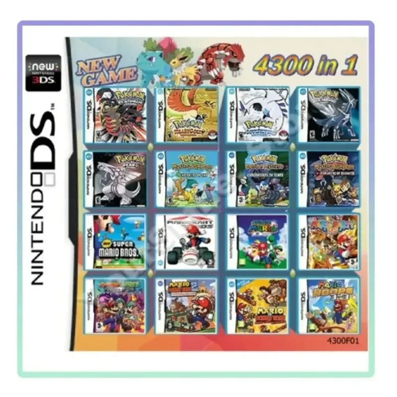 NDS/3DS Multi-ROM Game Card — 4300/510/500/208-in-1 Combined NDS Cartridge/Cassette