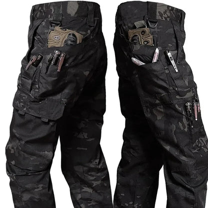 Men's Tactical Cargo Work Pants - Waterproof Multi-Pocket Outdoor Hiking Trousers for Spring & Autumn