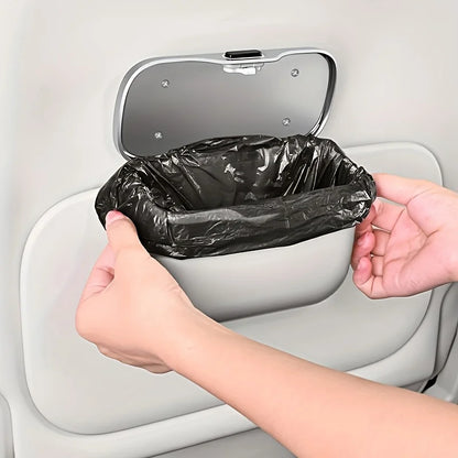 Multifunctional Car Trash Can with Lid – Hanging Storage Bin for Wet & Dry Use, Auto Interior Organizer Box Accessory
