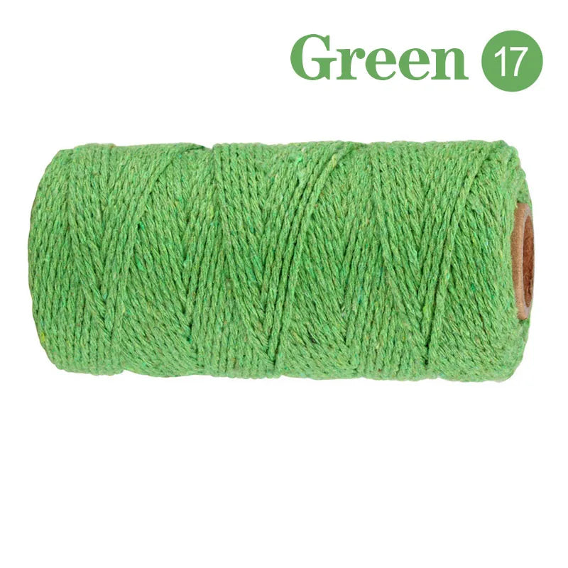 2mm 100M Macrame Cotton Cord – Twine Thread for DIY Crafts, Wall Hangings, Bohemian Wedding & Home Decor