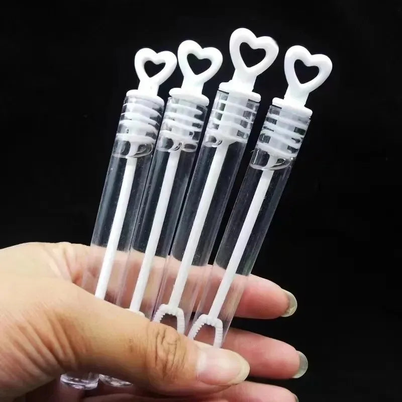 10/100Pcs Mini Heart Bubble Wands – Empty Wedding & Party Bubble Bottles, Baby Shower Favors, Kids Toys & Gifts