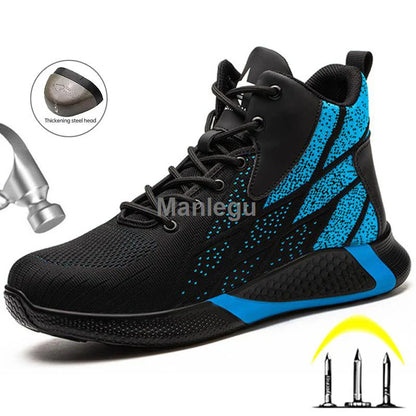 Steel Toe Work Boots – Lightweight Indestructible Safety Shoes for Men & Women, Anti-Puncture Work Sneakers