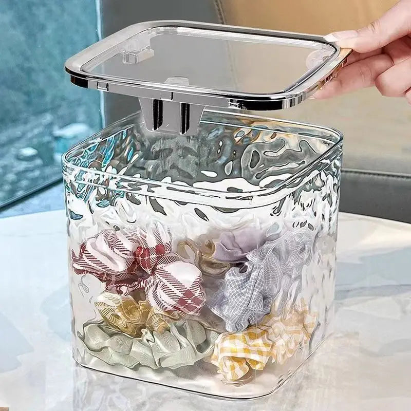 Acrylic Hair Accessories Organizer — Clear Storage Box for Hair Ties, Headbands, and Laundry Pods, Desktop Organizer