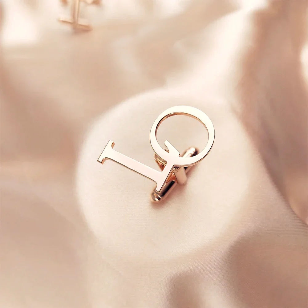 Custom Initials Cufflinks for Men - Personalized Wedding Groom Suit Buttons, Gentleman Accessories