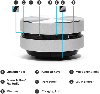 Bone Conduction Bluetooth Speaker – Vibration Stereo Audio, TWS Wireless Mini Portable Metal Speaker, Smallest Design