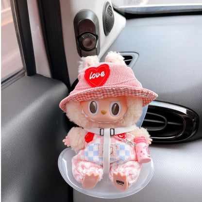 Labubu Car Doll Safety Seat – Kawaii Plush Aromatherapy Air Freshener for Ob11 & Dolls up to 18cm