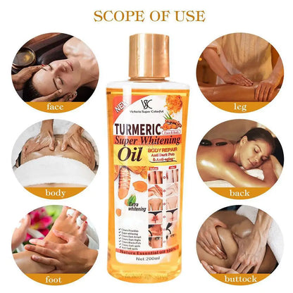 Turmeric Essential Oil 200ml — Moisturizing Facial & Body Massage Oil, Aromatherapy, Brightening & Smoothing Skincare