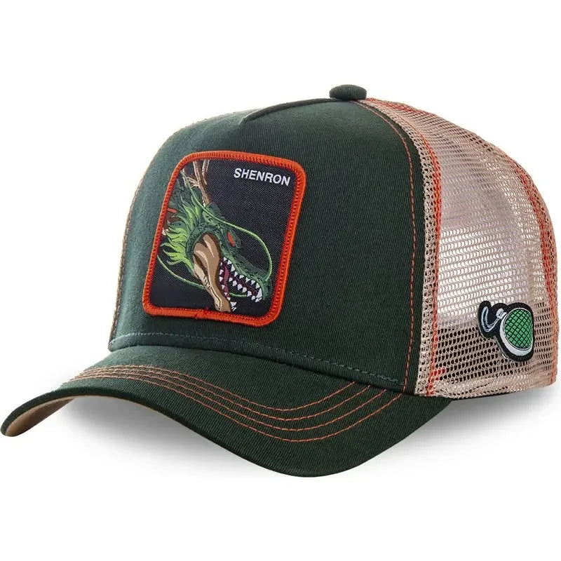 Dragon Ball Son Goku Trucker Cap - Embroidered Adjustable Mesh Sun Visor Hat for Men Summer Travel