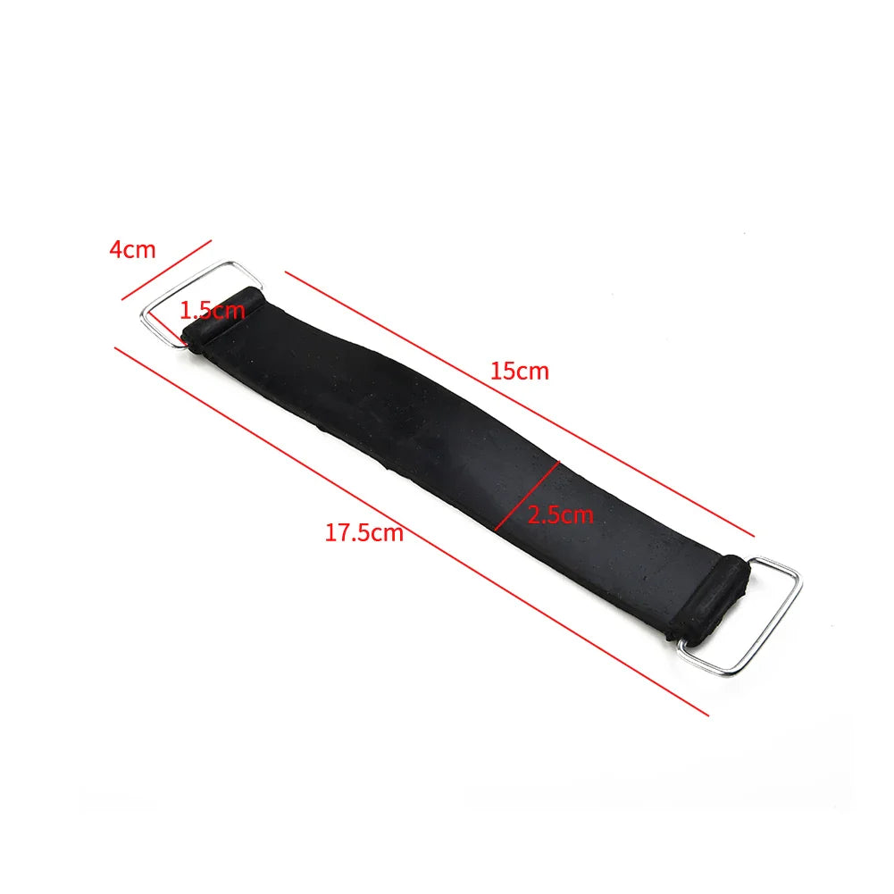 2pcs Motorcycle Rubber Battery Strap Holders — 18-23cm Belt for Honda, Scooters, Tricycles & All Motorcycles