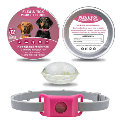 Natural Flea & Tick Repellent Pet Pendant Collar – One Size Fits All Anti-Flea Green Accessory for Dogs & Cats