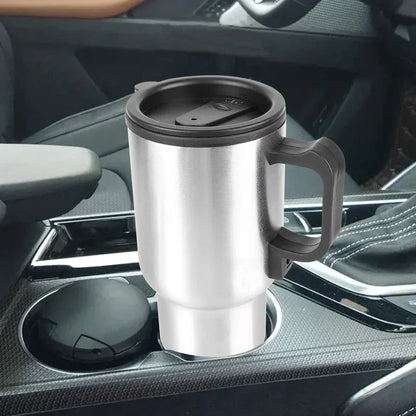 12V Electric Heating Car Kettle - 450ml Stainless Steel Thermal Mug for Water, Coffee, Milk - Travel & Camping