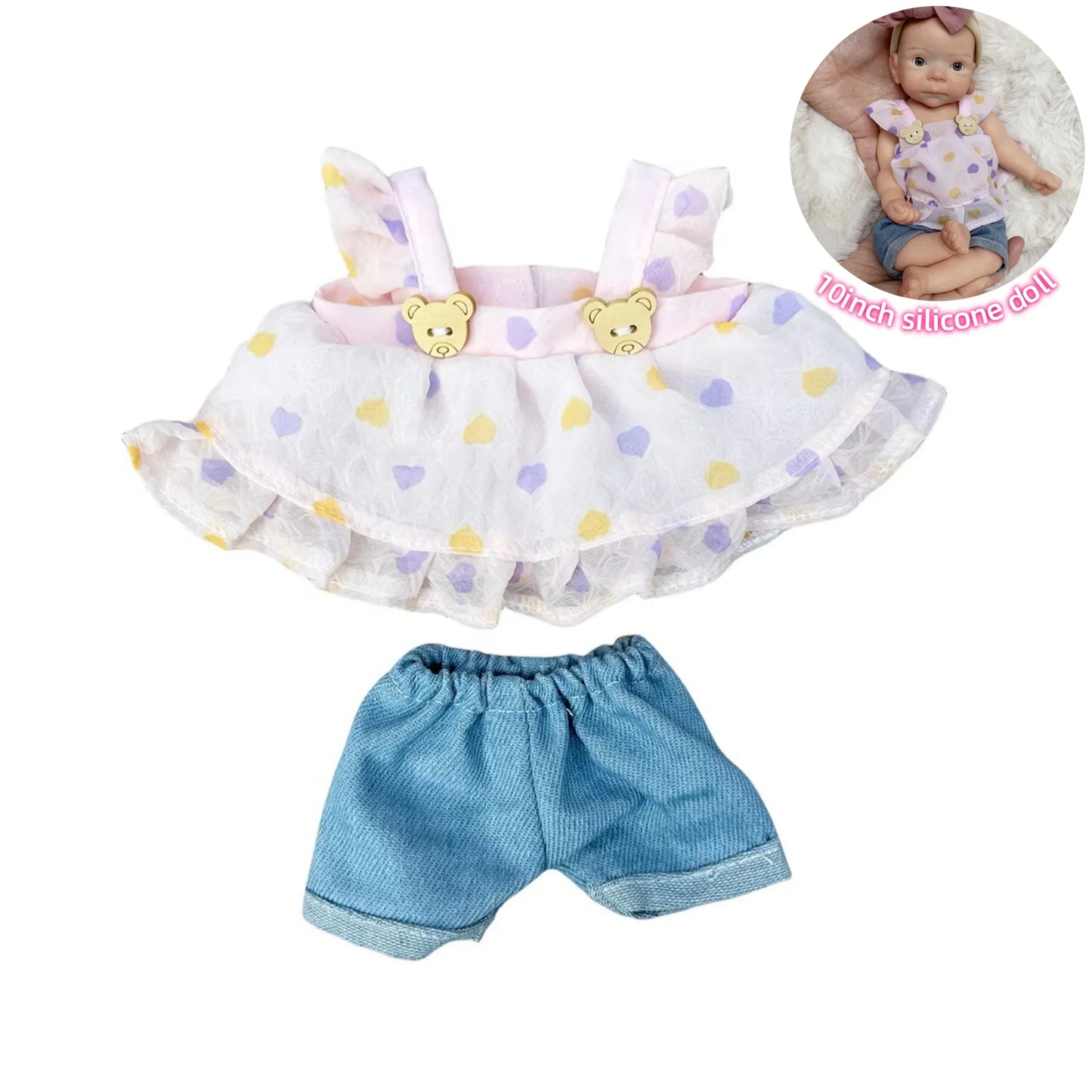 Fashion Baby Doll Clothes Set – 6 Handmade Styles for 10-Inch Bebe Reborn Dolls Accessories
