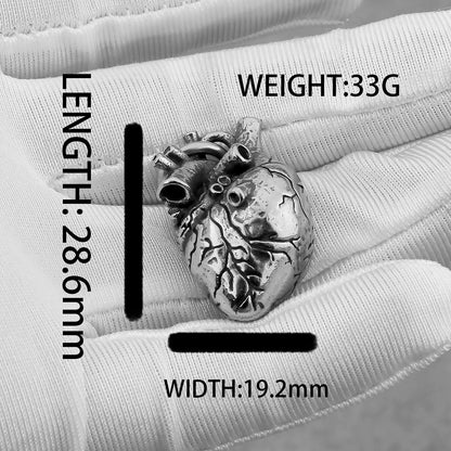 Fashion Minimalist Anatomical Heart Necklace — Unisex Hip Hop Pendant in Vintage Stainless Steel Jewelry