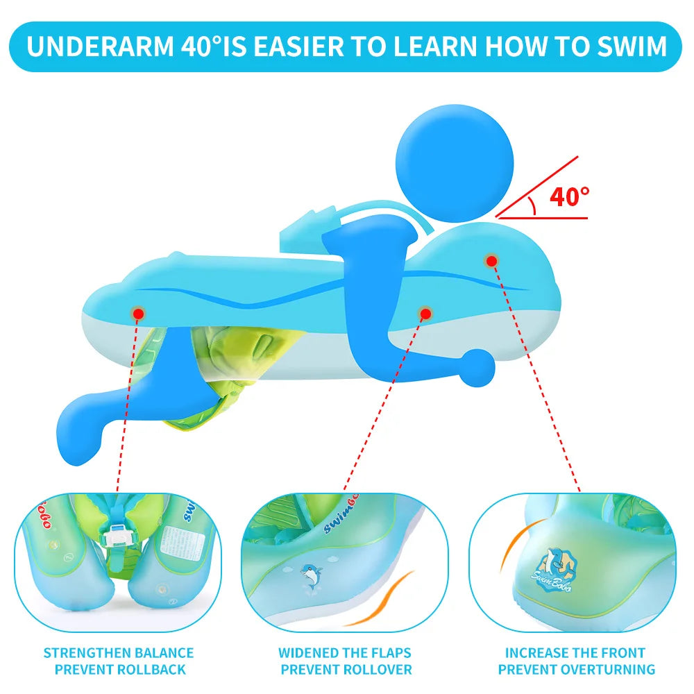 Baby Swimming Float with Canopy – Inflatable Infant Floating Ring, Kids Swim Pool Accessory, Summer Bathing Toy