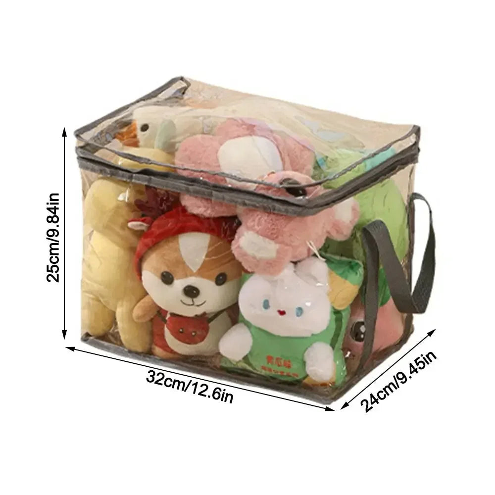 Large Capacity PVC Waterproof Toy Storage Box – Foldable Transparent Dustproof Home Organizer Bag