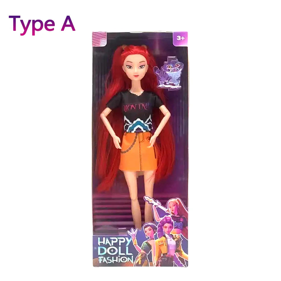 NEW KPop Demon Hunters Doll Toy — Rumi Mira Zoey Action Figure, Princess Baby Girl DIY Plastic Toy for Girls