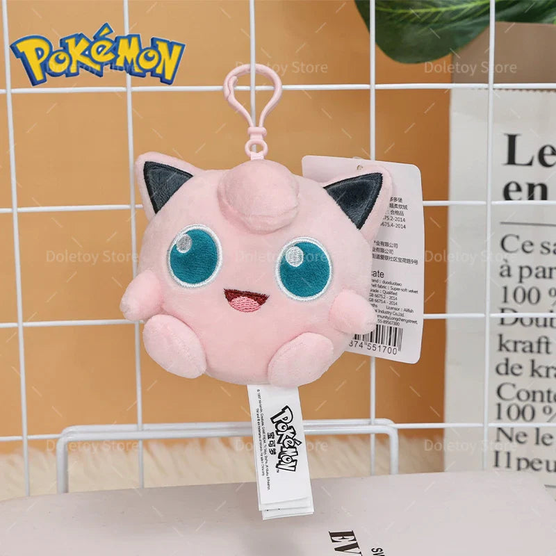 Original Pokémon Plush Keychain – Pikachu, Eevee, Charmander, Squirtle, Mew, Snorlax, Jigglypuff Cute Cartoon Doll Toy Gift for Kids