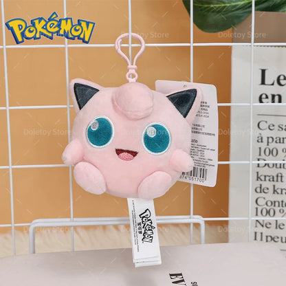 Original Pokémon Plush Keychain – Pikachu, Eevee, Charmander, Squirtle, Mew, Snorlax, Jigglypuff Cute Cartoon Doll Toy Gift for Kids