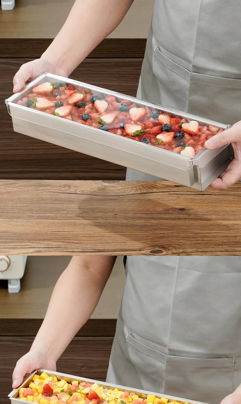 Tiramisu Removable Cake Mold Set — Stainless Steel Stand, Long Tray & Shovel Tool for Baking, Kitchen Accessories