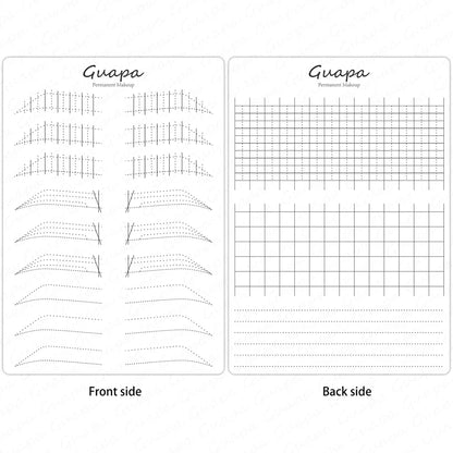Silicone Practice Skin for Permanent Makeup — Double-Sided Latex Sheet with Brows Design for Hair Stroke Training