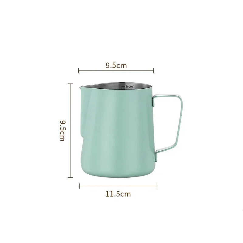 304 Stainless Steel Milk Frothing Pitcher with Measurement Scale – Barista Espresso Coffee Latte Art Jug for Café & Kitchen