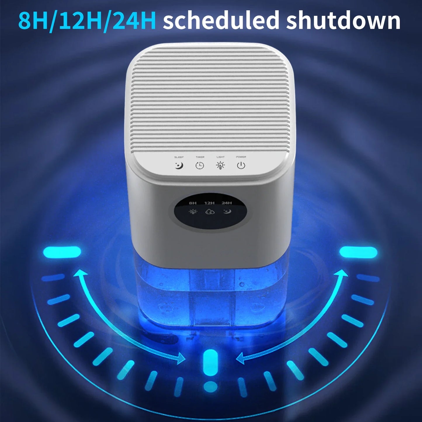 Portable Dehumidifier – 35oz Capacity, Silent Operation, Colorful Lights & Timer Switch for Home & Bedroom