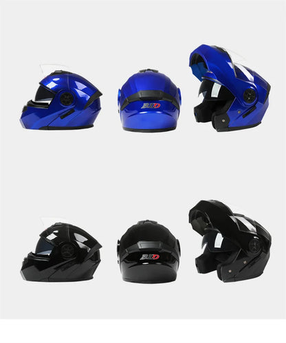 BLD Personalized Full Face Motorcycle Helmet – Dual Lens Modular Flip-Up Casco Moto for Men & Women