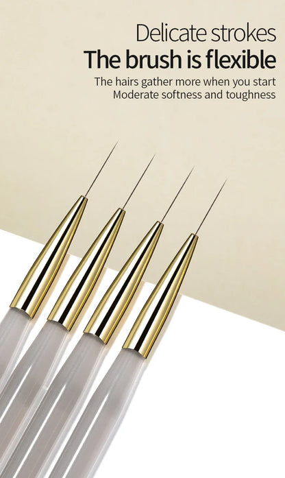 RSNAIL Nail Art Liner Brushes — 18mm Slender Long Line Painting Pen for French Stripe Nail Art, UV Gel DIY Manicure Tool