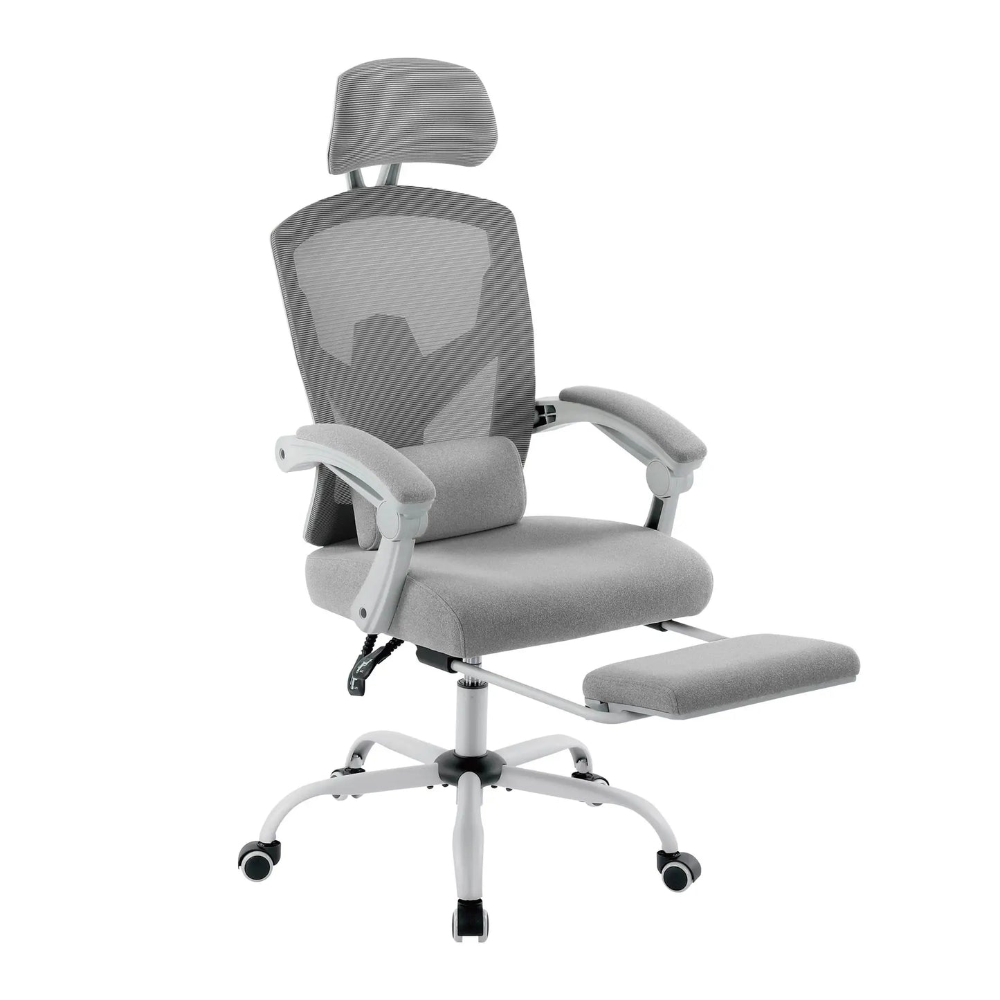 Ergonomic Reclining High Back Mesh Chair - Rocking Gaming & Computer Desk Chair with Lumbar Support Pillow and Swivel Rolling Base