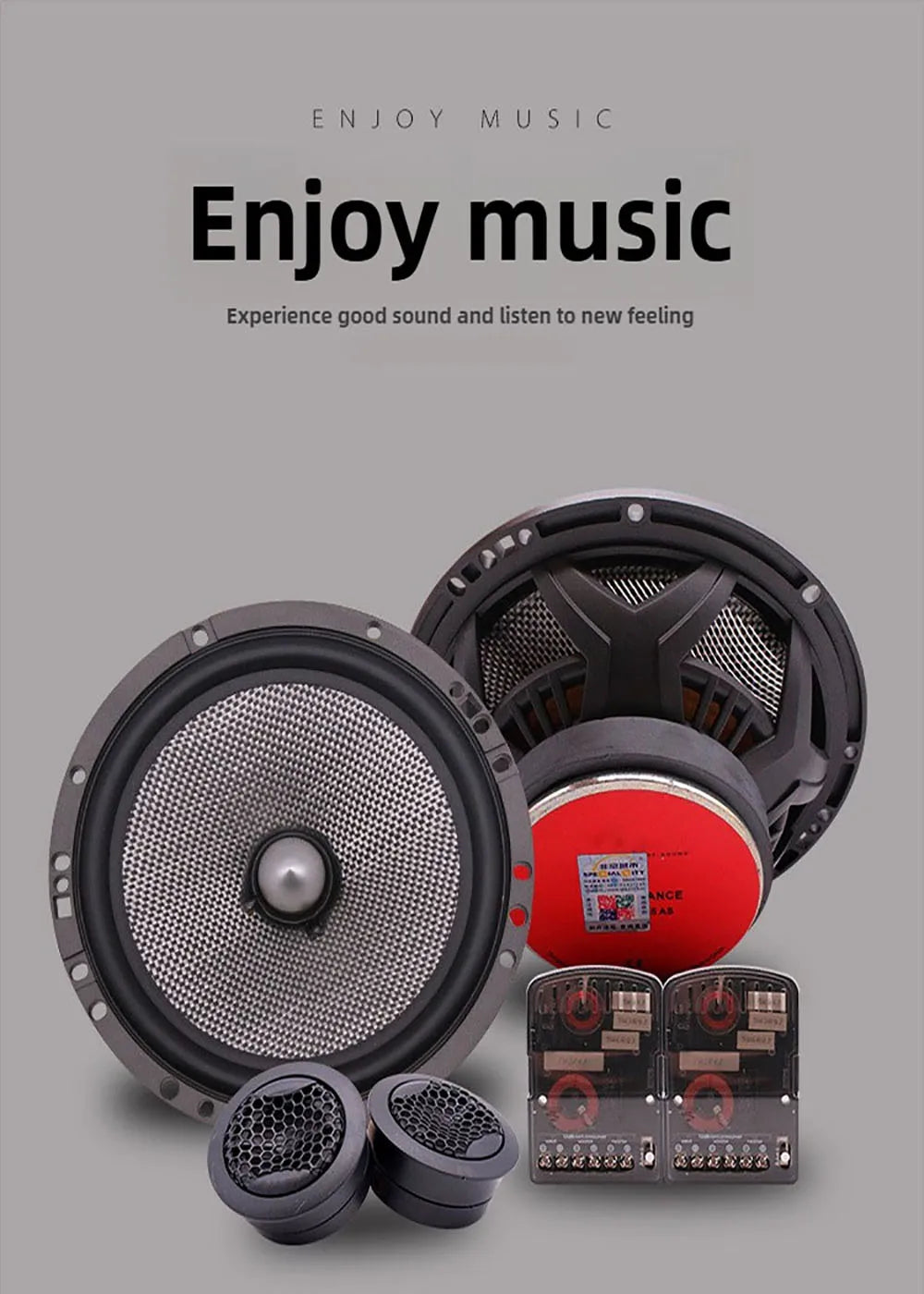 High-Quality Two-Way Car Audio Modification Kit - 6.5 Inch 12V High Power Amplifier & Front Door Speaker Kit