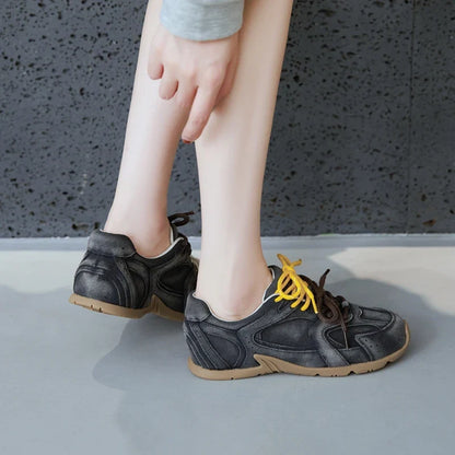 AIYUQI Women’s Sneakers 2025 — Non-Slip Leather Running & Training Shoes, Flat Large-Size Sports Shoes