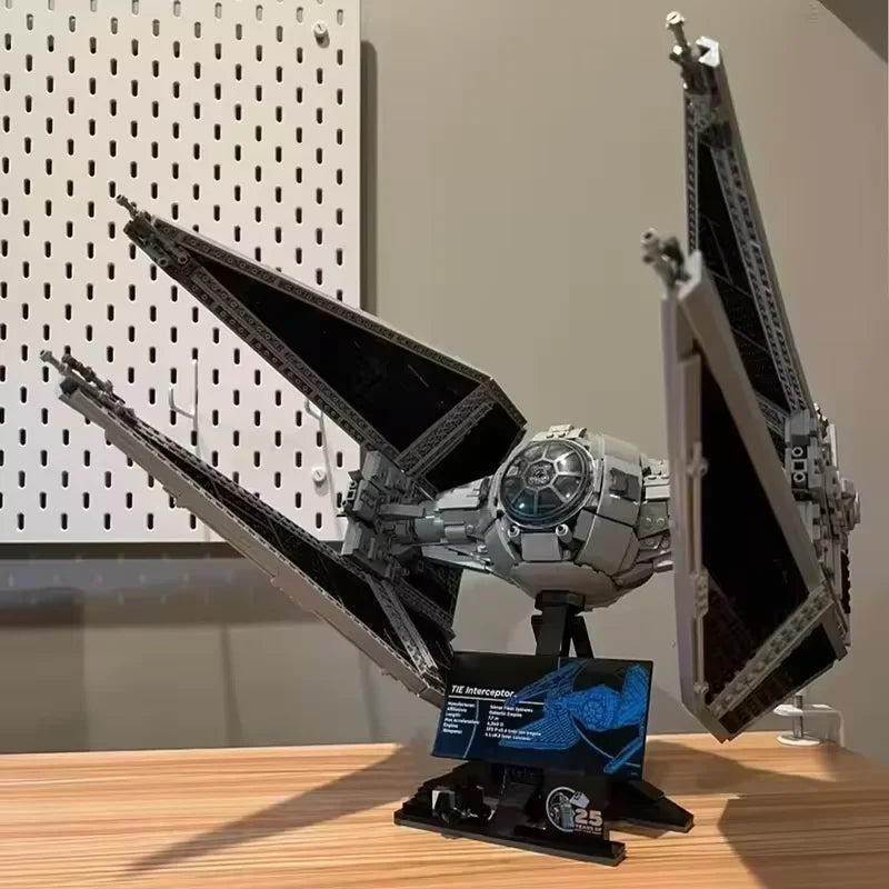 TIE Interceptor Starfighter Model Kit – 1931PCS Building Set with TIE Pilot Minifigure, Collectible Display Set for Creative Gifts and Decor