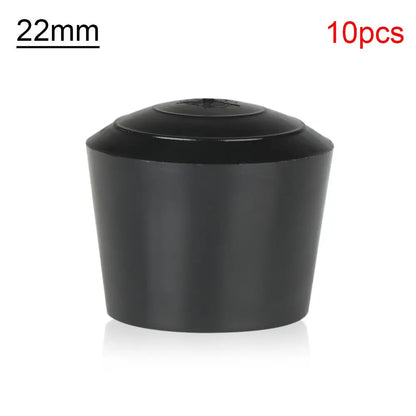 10pcs Black Round Chair Leg Caps - Non-Slip Rubber Furniture Foot Covers & Floor Protector Pads