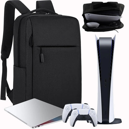 PS5 Gaming Travel Backpack – Protective Carrying Storage Case Bag for PlayStation 5 Console & Game Discs, Black Edition