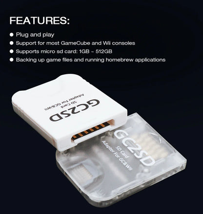 BitFunx GC2SD Micro SD Card Adapter – TF Card Adapter for Nintendo GameCube & Wii Console