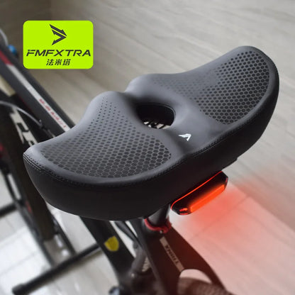 Noseless Bike Seat Cushion - Wide Extra-Padded Comfort Saddle for Men & Women, Oversized Bicycle Seat for Peloton & Indoor Bikes