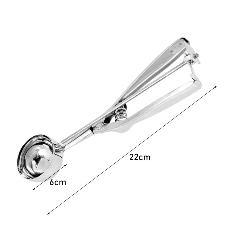 Multi-Style Stainless Steel Ice Cream Scoop Ball Digger – Ice Cube Mold & Kitchen Tool for Easy Release and Home Use