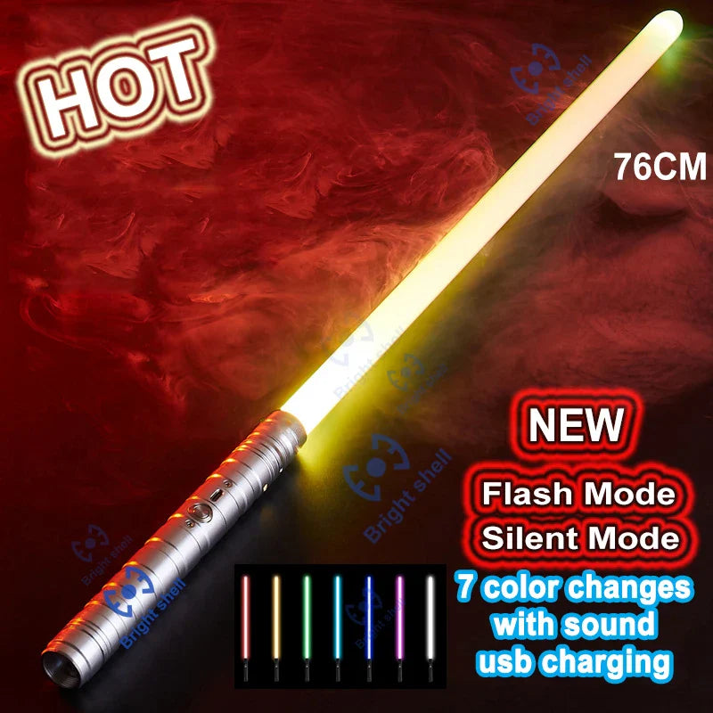 RGB Metal Lightsaber Toy – 15-Color Changing Laser Sword with Sound Effects, Force FX Jedi Blaster Gift for Kids