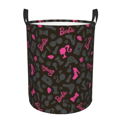 Custom Barbie Logo Laundry Basket – Collapsible Large Capacity Clothes Storage Bin, Disney Baby Hamper