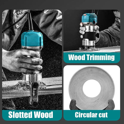 800W 30000RPM Electric Wood Router – 1/4 Inch Woodworking Trimmer & Carving Milling Tool