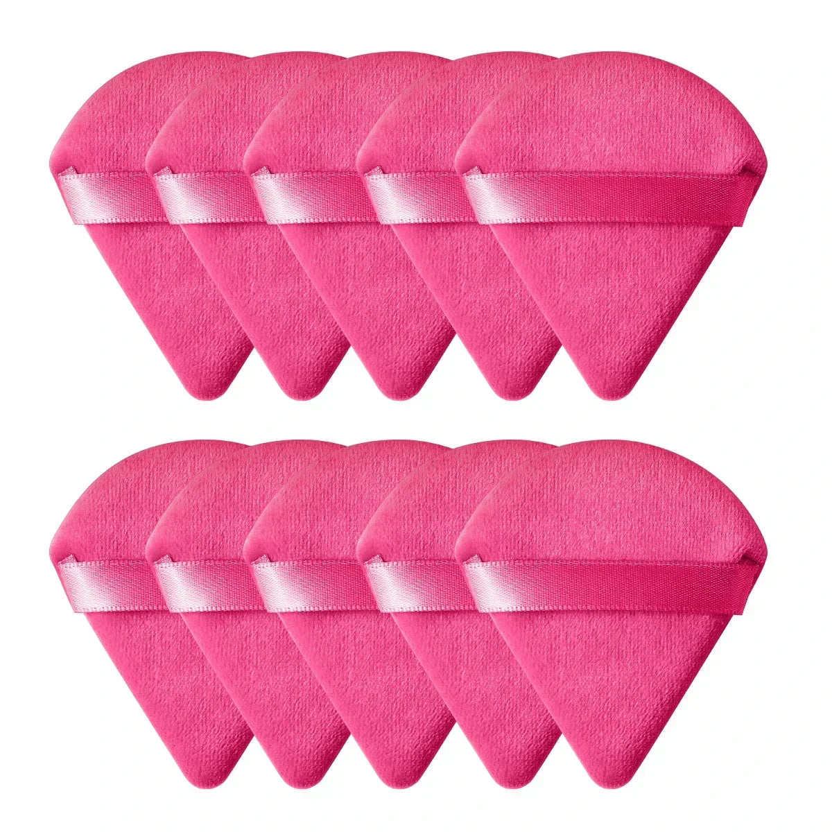 10/20PCS Triangle Velvet Powder Puffs – Mini Face Makeup Sponges, Washable & Lightweight Cosmetic Tools
