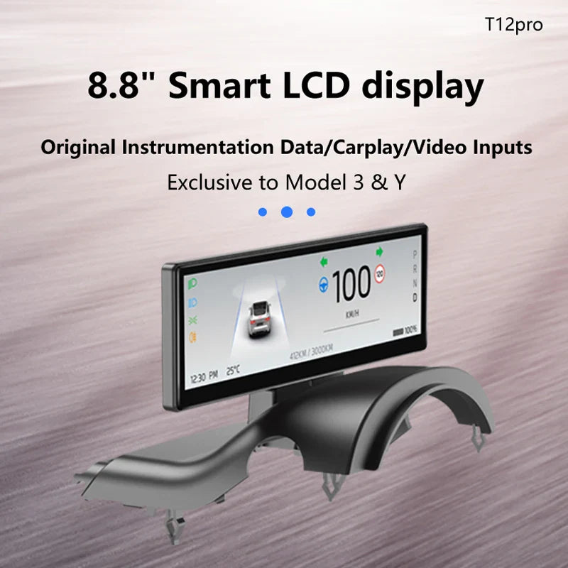 Carbar 8.8" Smart Dashboard Touch Screen – Wireless CarPlay & Android Auto for Tesla Model 3 & Y, Free Air Vent Camera