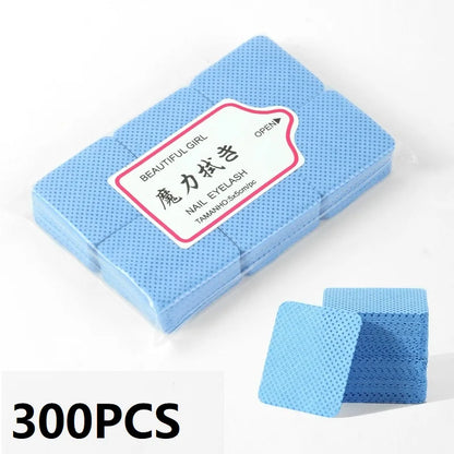 300PCS Lint-Free Nail Wipes – Cotton Pads for Manicure, Nail Cleaning & Salon Use